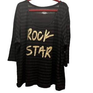 Lane Bryant Rock Star Black with Gold Glitter Size 26/28